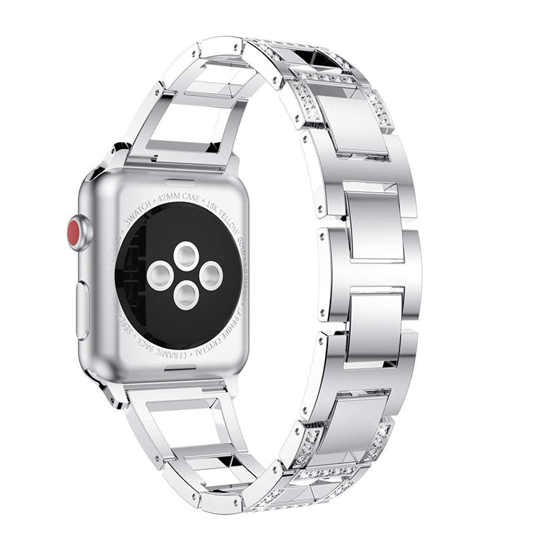 Trapezoid Design Rhinestones Decor Metal Wrist Strap Replacement Watchband for Apple Watch Ultra 2 49mm Series 9 45mm SE (2023) 44mm Ultra 49mm Series 8 45mm 7 45mm Series 6 5 4 SE 44mm SE (2022) 44mm Series 3 2 1 42mm Trapezoid Design Rhinestones Decor Metal Wrist Strap Replacement Watchband for Apple Watch Ultra 2 49mm Series 9 45mm SE (2023) 44mm Ultra 49mm Series 8 45mm 7 45mm Series 6 5 4 SE 44mm SE (2022) 44mm Series 3 2 1 42mm